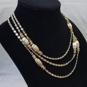 Vintage Monet Extra Long Gold tone Chain Necklace